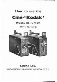 Kodak Cine Kodak 16 manual. Camera Instructions.